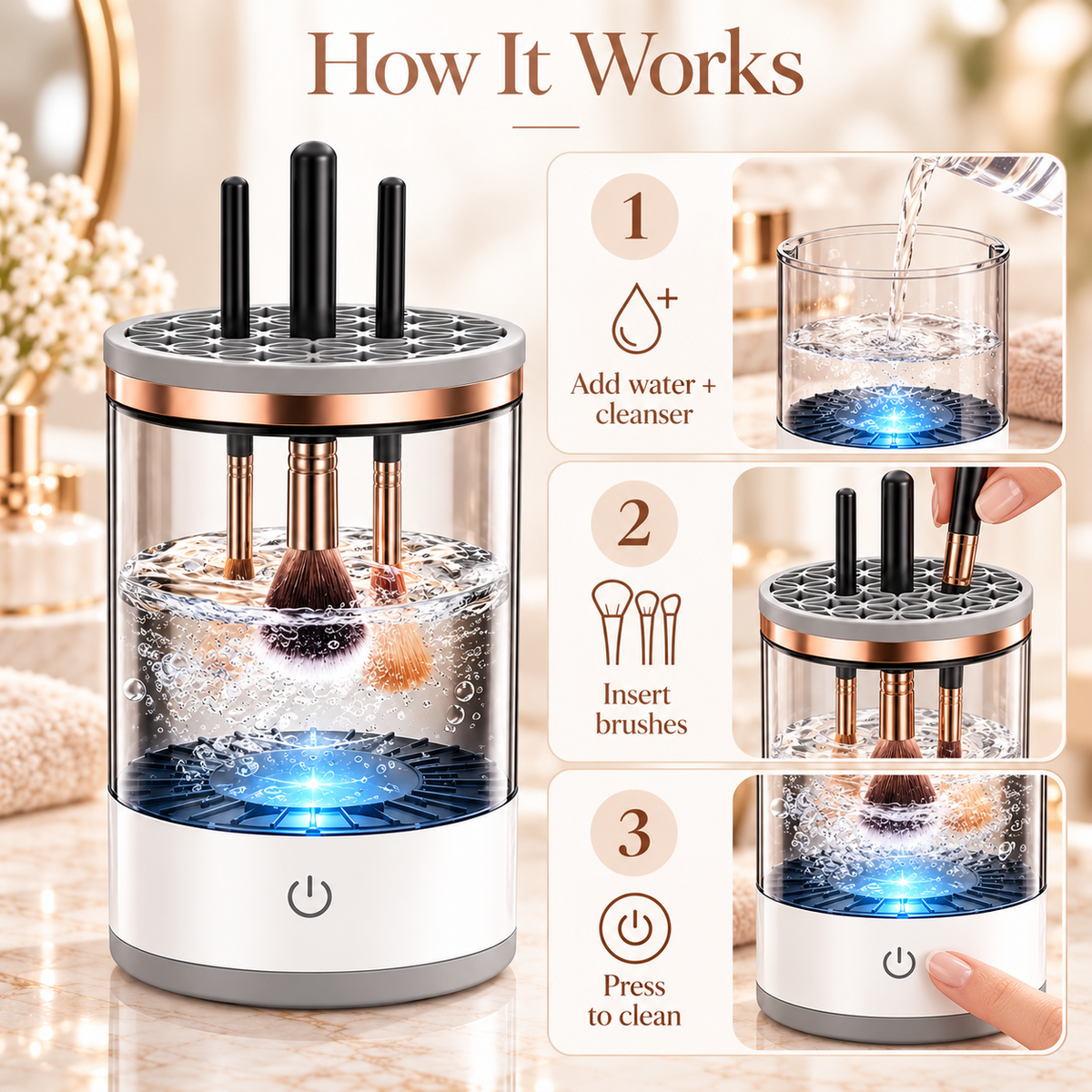 Veyora Automatic Makeup Brush Cleaner